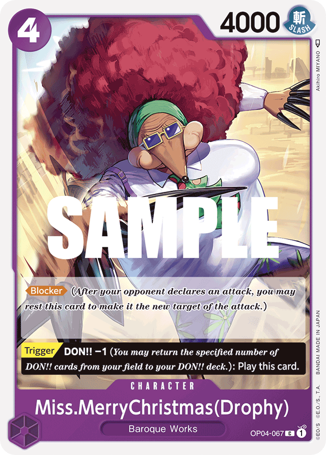 Miss.MerryChristmas(Drophy) OP04-067 card, Kingdoms of Intrigue