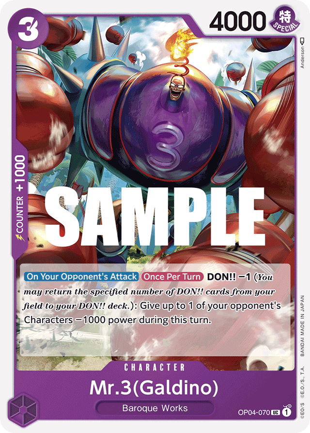 Mr.3(Galdino) OP04-070 card, Kingdoms of Intrigue