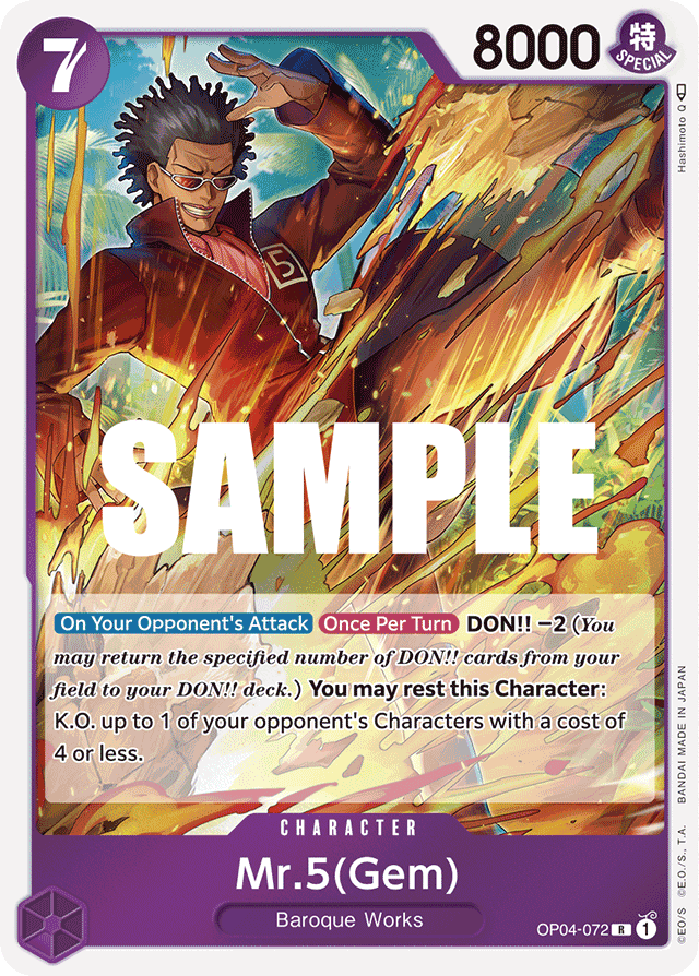 Mr.5(Gem) OP04-072 card, Kingdoms of Intrigue