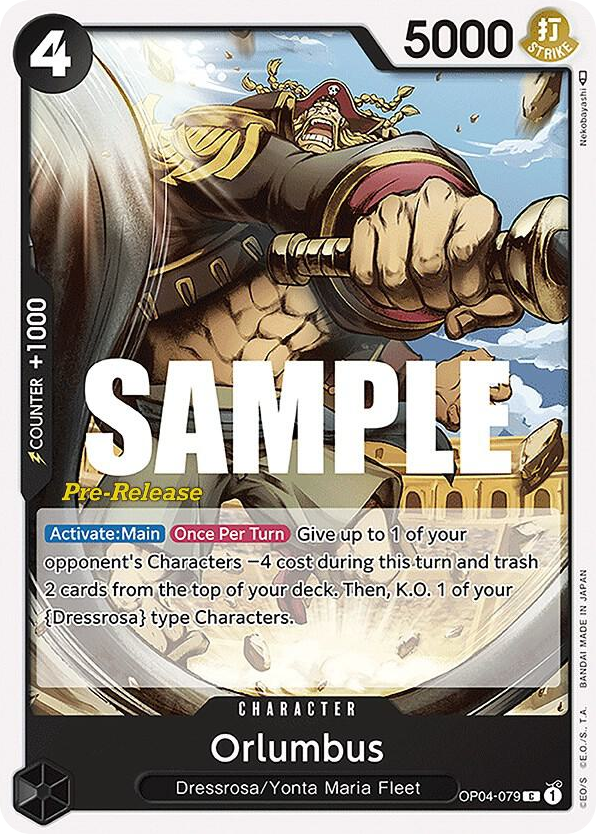 Orlumbus OP04-079 Pre-Release Stamp card, Kingdoms of Intrigue