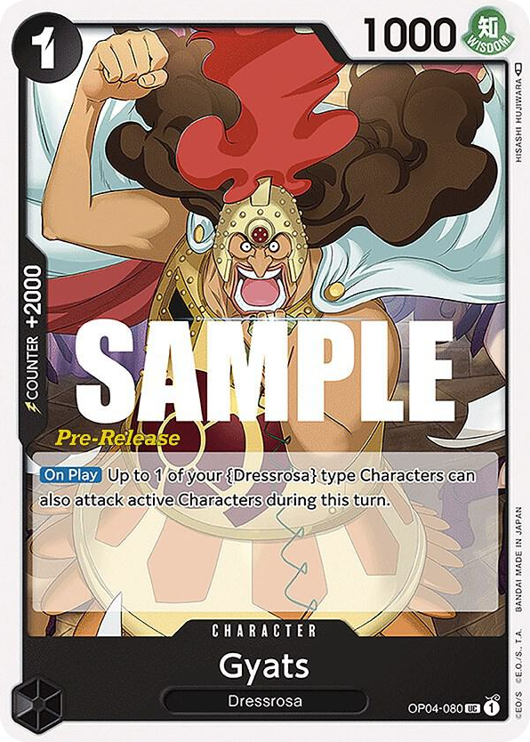 Gyats OP04-080 Pre-Release Stamp card, Kingdoms of Intrigue