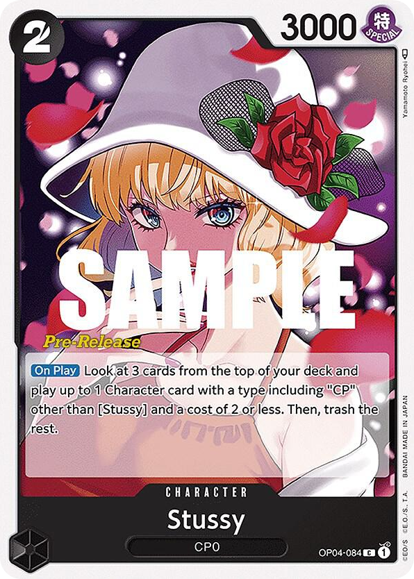 Stussy OP04-084 Pre-Release Stamp card, Kingdoms of Intrigue