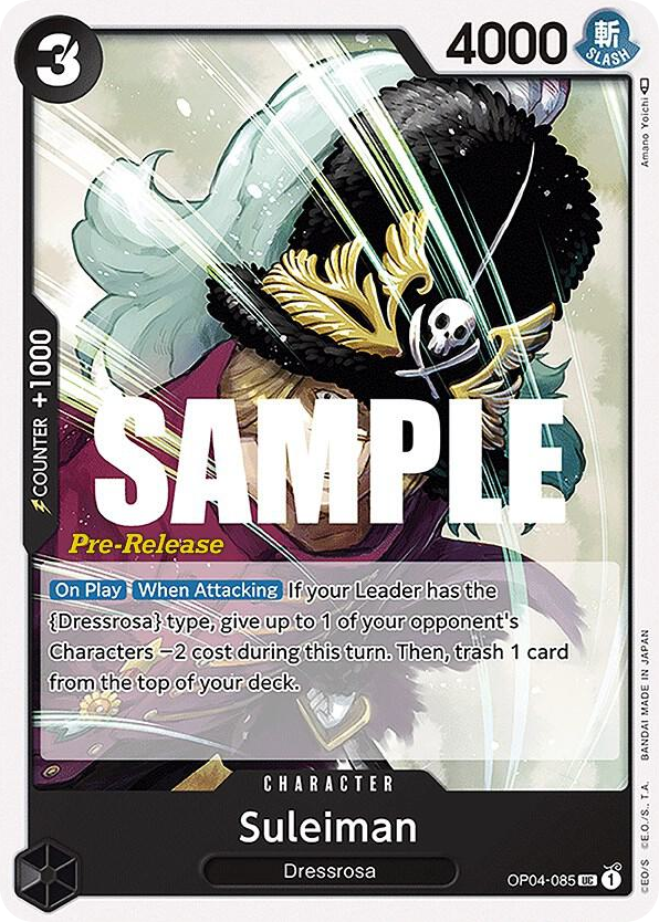 Suleiman OP04-085 Pre-Release Stamp card, Kingdoms of Intrigue