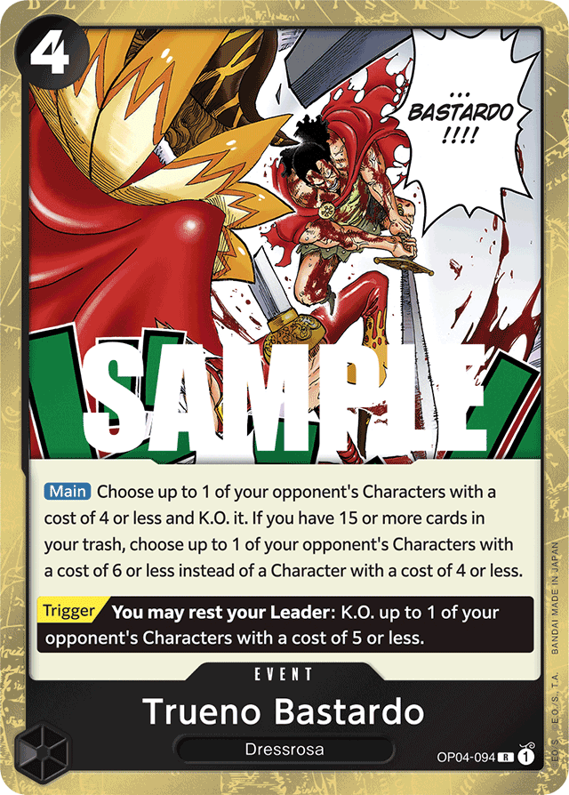 Trueno Bastardo OP04-094 card, Kingdoms of Intrigue