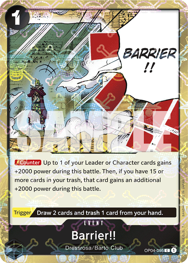 Barrier!! OP04-095 Jolly Roger Foil card, Kingdoms of Intrigue