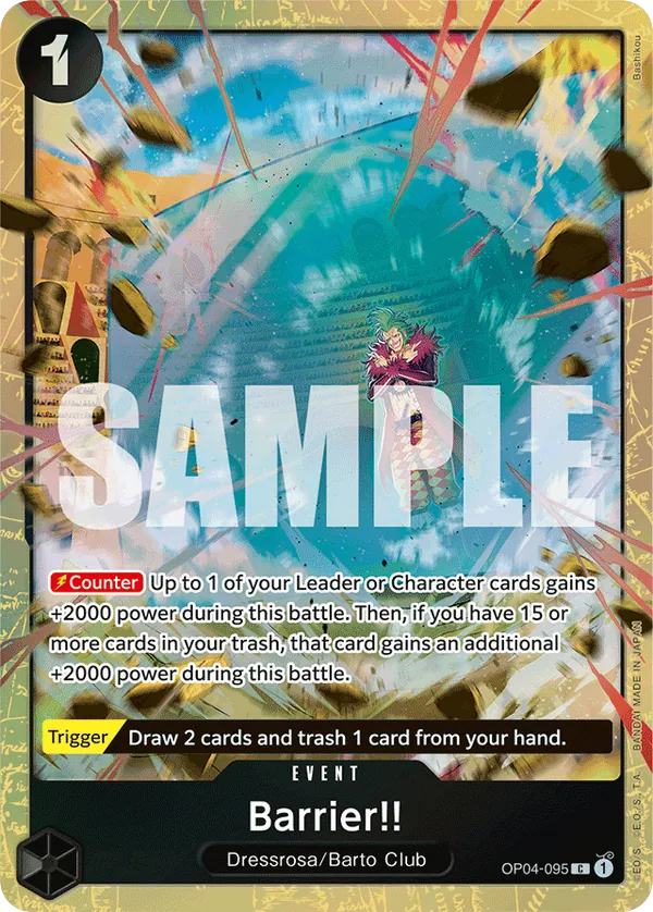 Barrier!! OP04-095 Best Selection Vol. 2 Alt Art card, Kingdoms of Intrigue