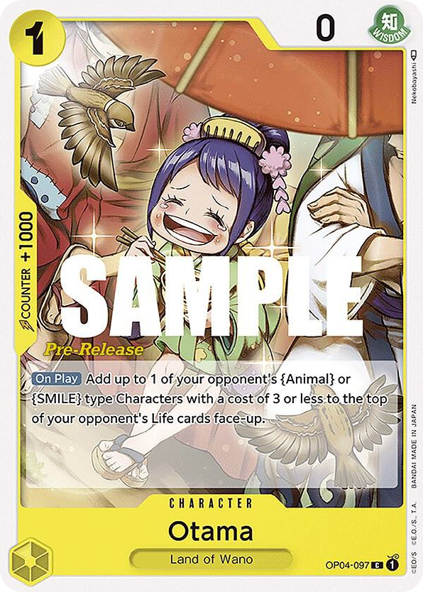 Otama OP04-097 Pre-Release Stamp card, Kingdoms of Intrigue