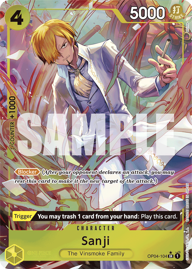 Sanji OP04-104 Premium Alt Art card, Kingdoms of Intrigue