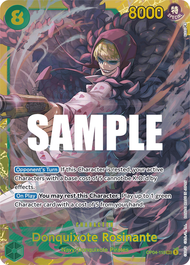 Donquixote Rosinante OP04-119 card, Kingdoms of Intrigue
