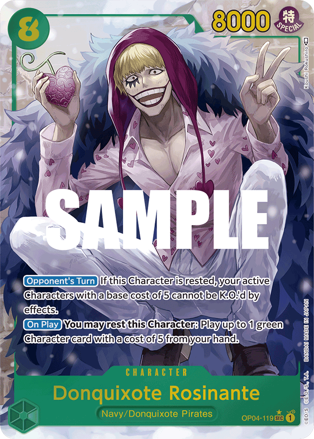 Donquixote Rosinante OP04-119 Alt Art card, Kingdoms of Intrigue