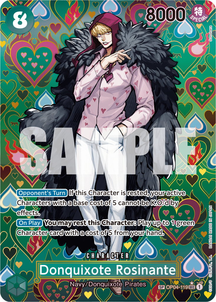 Donquixote Rosinante OP04-119 SP Alt Art card, Kingdoms of Intrigue