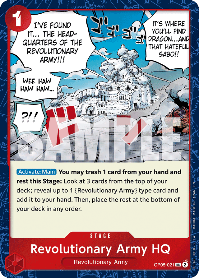 Revolutionary Army HQ OP05-021 Jolly Roger Foil card, Awakening of the New Era