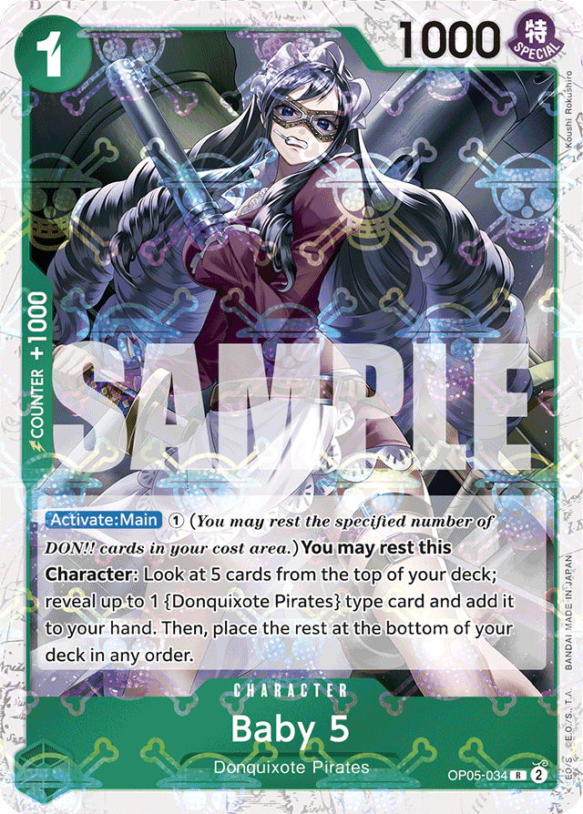 Baby 5 OP05-034 Jolly Roger Foil card, Awakening of the New Era