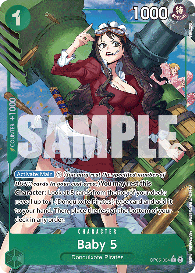 Baby 5 OP05-034 Premium Alt Art card, Awakening of the New Era