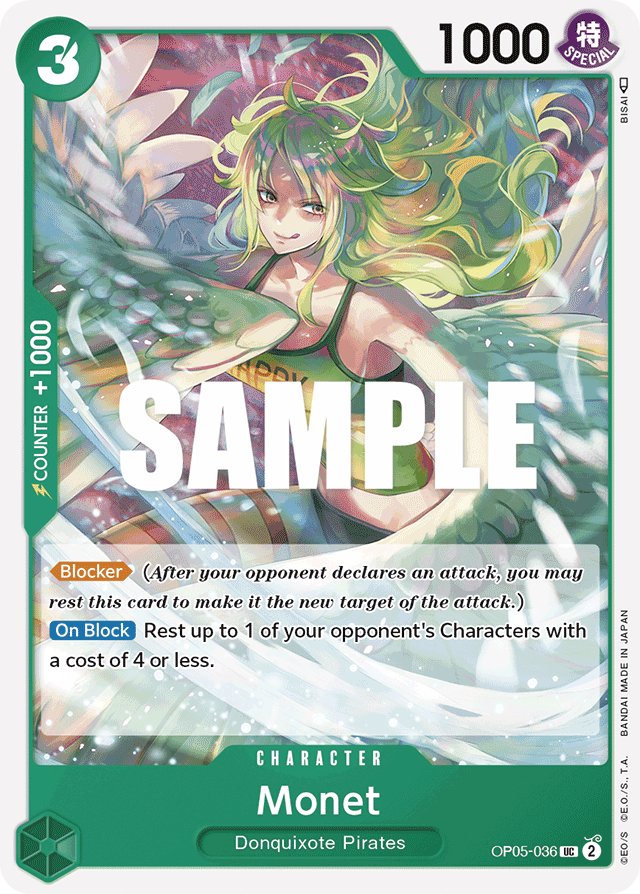 Monet OP05-036 card, Awakening of the New Era