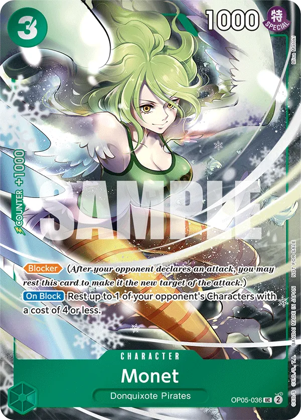 Monet OP05-036 Event Pack Vol. 3 Alt Art card, Awakening of the New Era