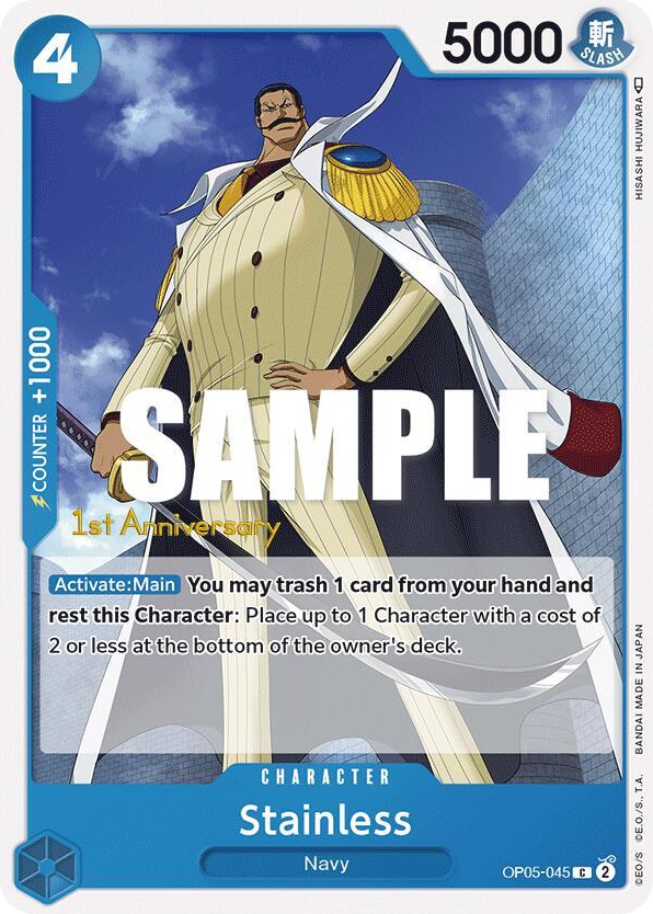 Stainless OP05-045 First Anniversary Stamp card, Awakening of the New Era