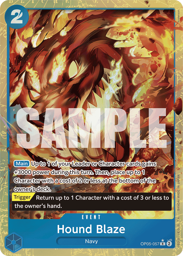 Hound Blaze OP05-057 Premium Alt Art card, Awakening of the New Era