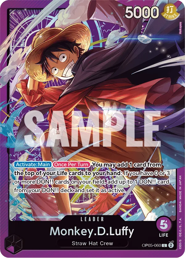 Monkey.D.Luffy OP05-060 Sound Loader Vol. 1 Alt Art card, Awakening of the New Era