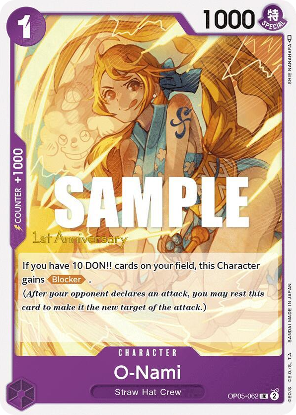 O-Nami OP05-062 First Anniversary Stamp card, Awakening of the New Era