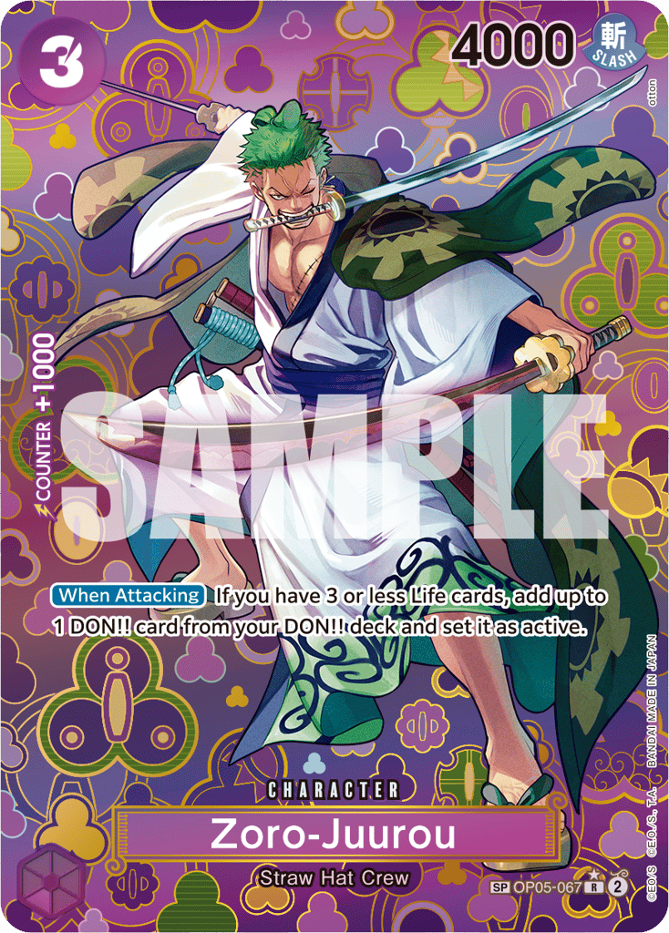 Zoro-Juurou OP05-067 SP Alt Art card, Awakening of the New Era