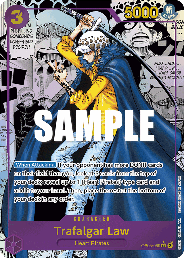 Trafalgar Law OP05-069 Manga Alt Art card, Awakening of the New Era