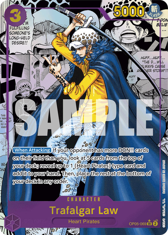 Trafalgar Law OP05-069 Non Textured Manga Alt Art card, Awakening of the New Era