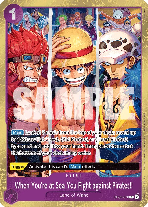 When You're at Sea You Fight against Pirates!! OP05-076 Store Qualifier Winner Alt Art card, Awakening of the New Era