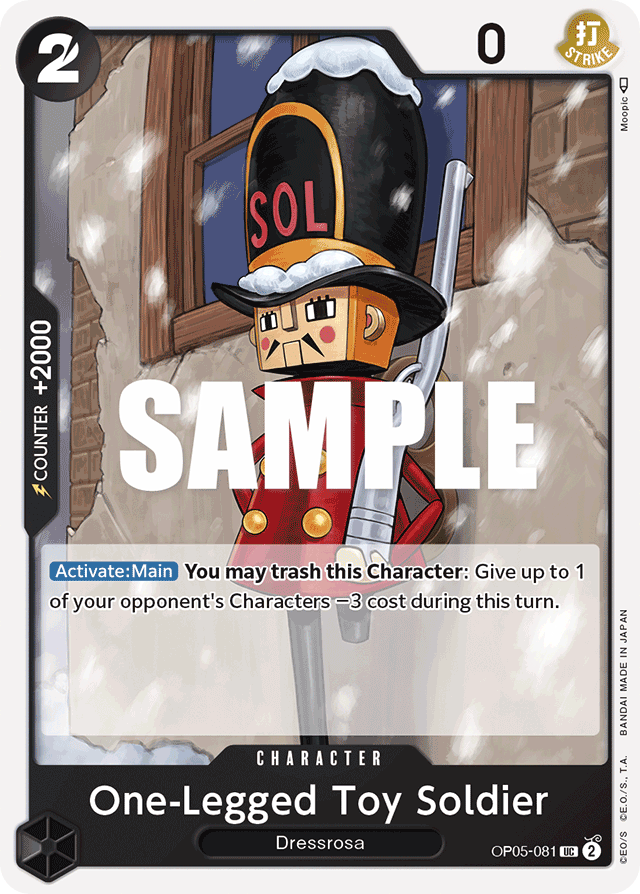 One-Legged Toy Soldier OP05-081 card, Awakening of the New Era