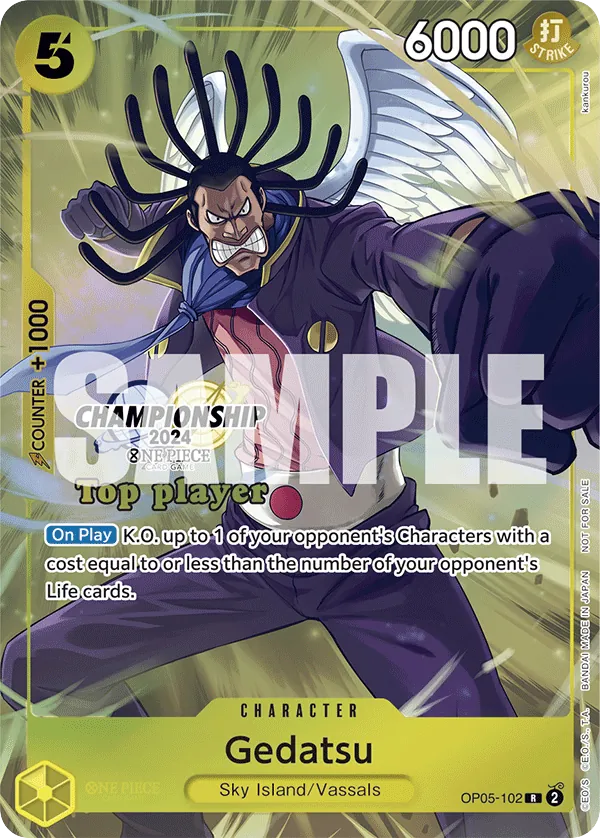 Gedatsu OP05-102 Top Player Stamp card, Awakening of the New Era