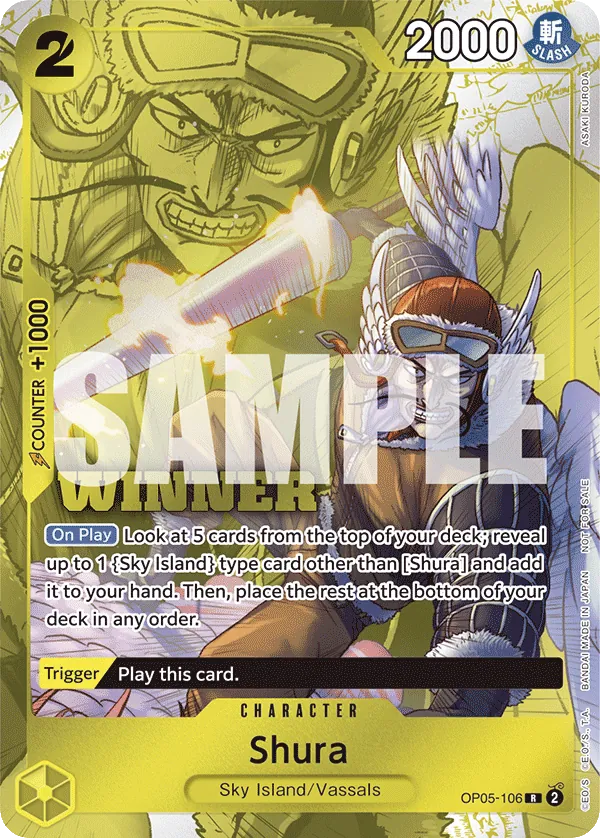 Shura OP05-106 Winner Stamp card, Awakening of the New Era