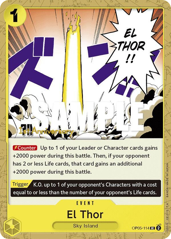 El Thor OP05-114 First Anniversary Stamp card, Awakening of the New Era