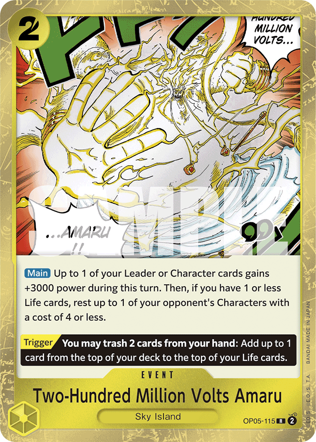 Two-Hundred Million Volts Amaru OP05-115 Textured Foil card, Awakening of the New Era