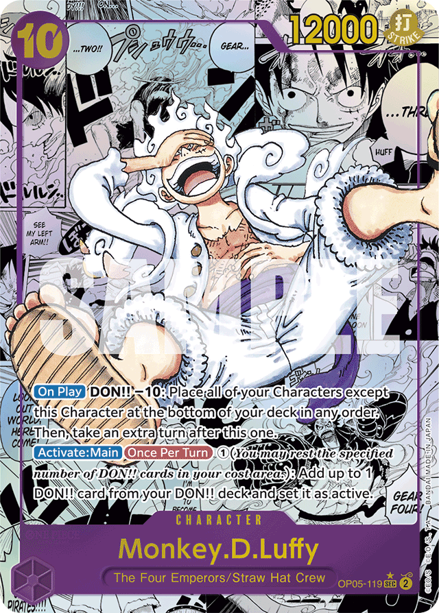 Monkey.D.Luffy OP05-119 Non Textured Manga Alt Art card, Awakening of the New Era