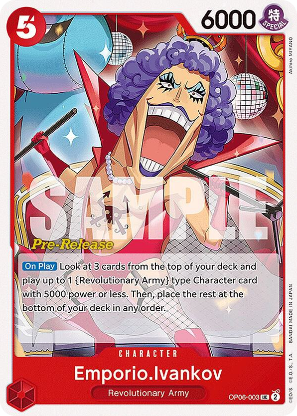 Emporio.Ivankov OP06-003 Pre-Release Stamp card, Wings of the Captain