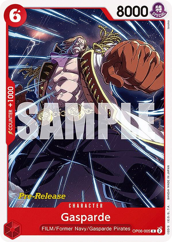 Gasparde OP06-005 Pre-Release Stamp card, Wings of the Captain