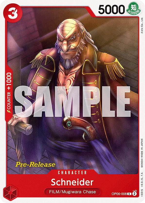 Schneider OP06-008 Pre-Release Stamp card, Wings of the Captain