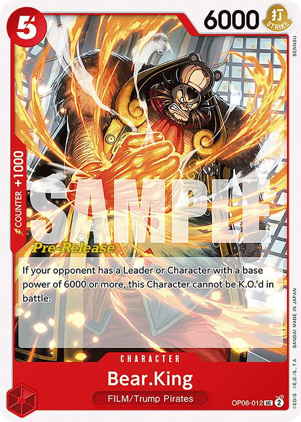 Bear.King OP06-012 Pre-Release Stamp card, Wings of the Captain