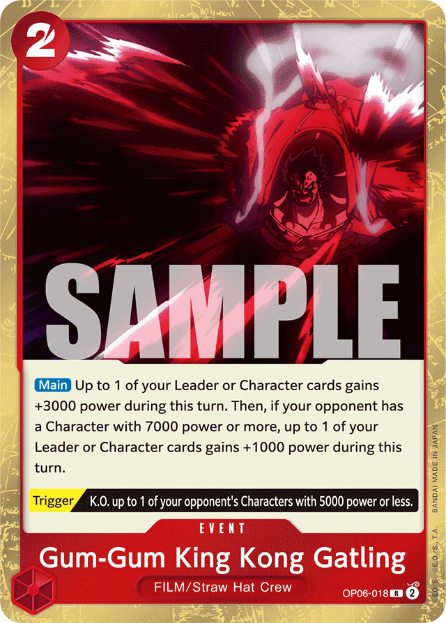 Gum-Gum King Kong Gatling OP06-018 card, Wings of the Captain