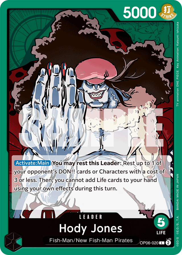 Hody Jones OP06-020 card, Wings of the Captain