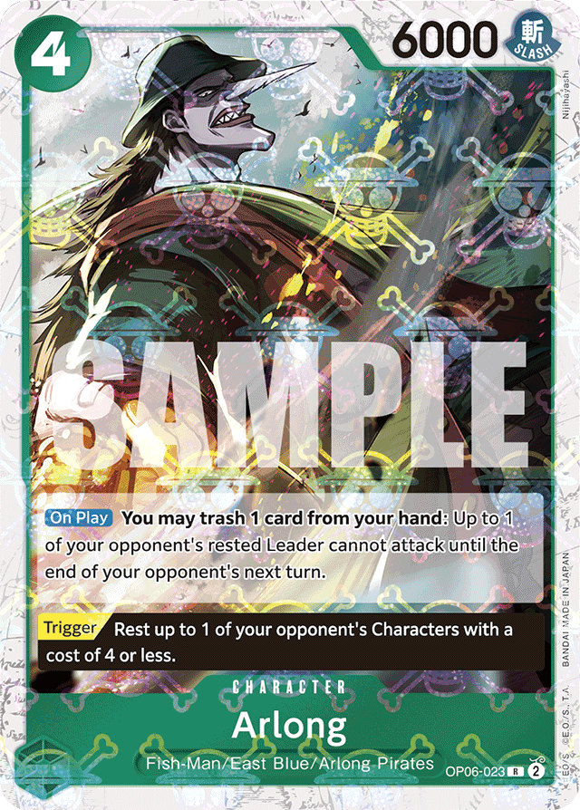 Arlong OP06-023 Jolly Roger Foil card, Wings of the Captain