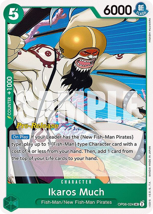 Ikaros Much OP06-024 Pre-Release Stamp card, Wings of the Captain