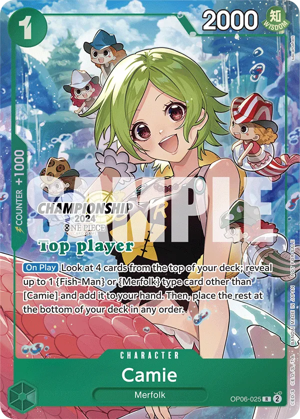 Camie OP06-025 Top Player Stamp card, Wings of the Captain