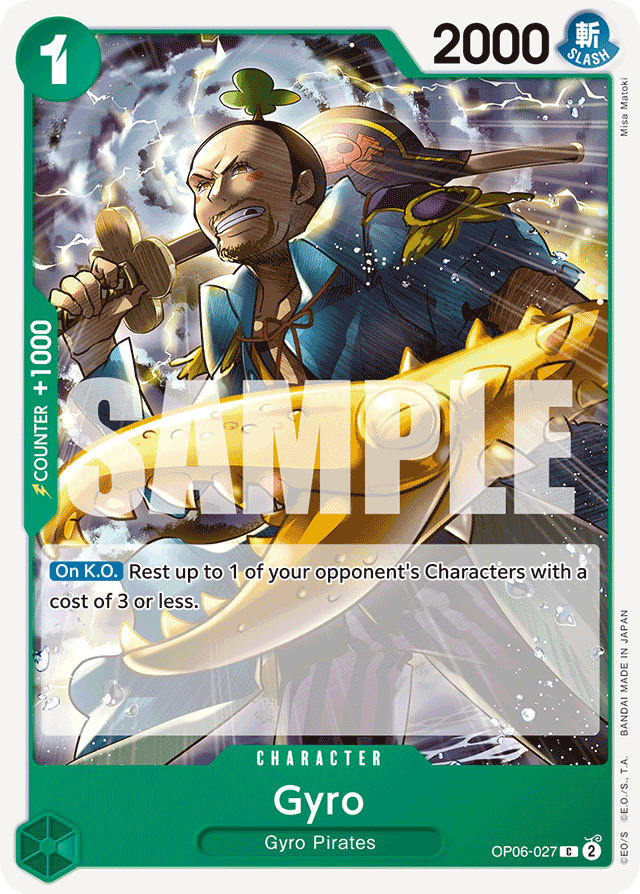 Gyro OP06-027 card, Wings of the Captain