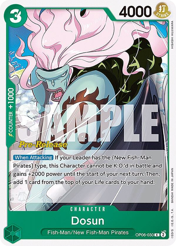 Dosun OP06-030 Pre-Release Stamp card, Wings of the Captain