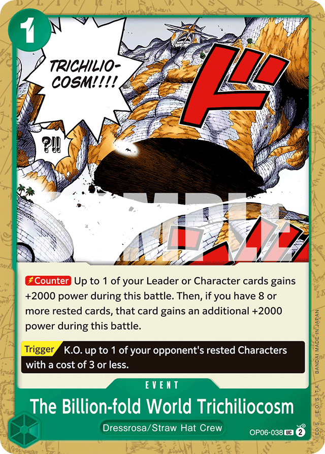 The Billion-fold World Trichiliocosm OP06-038 card, Wings of the Captain
