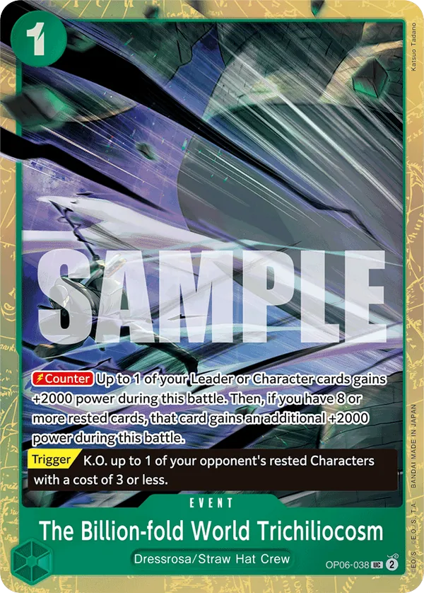 The Billion-fold World Trichiliocosm OP06-038 Best Selection Vol. 2 Alt Art card, Wings of the Captain