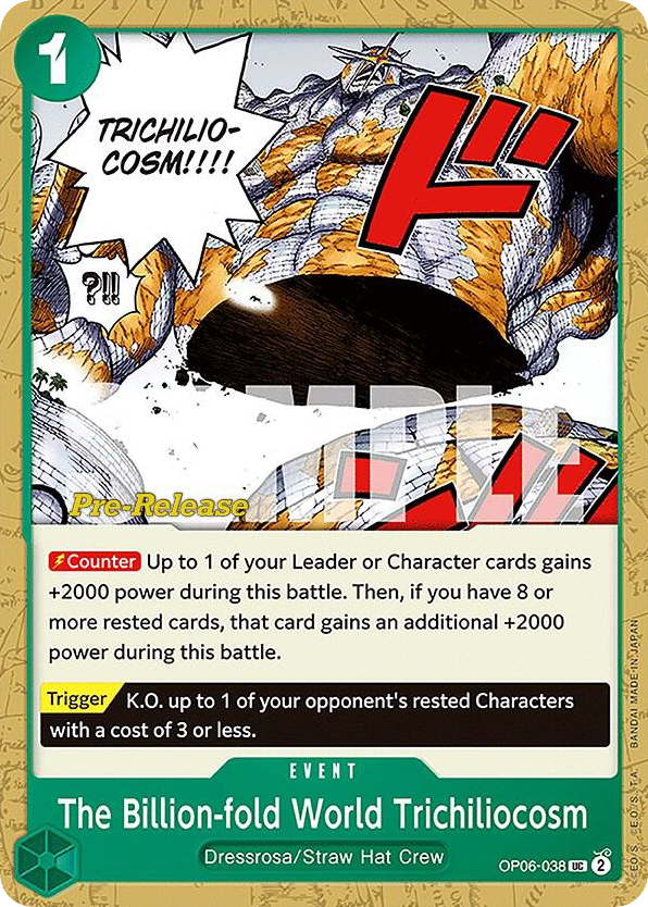 The Billion-fold World Trichiliocosm OP06-038 Pre-Release Stamp card, Wings of the Captain