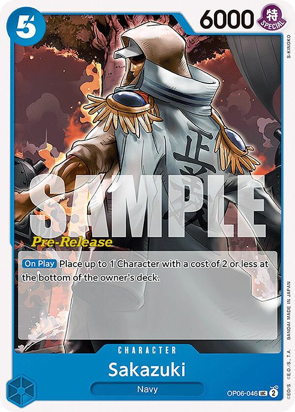 Sakazuki OP06-046 Pre-Release Stamp card, Wings of the Captain