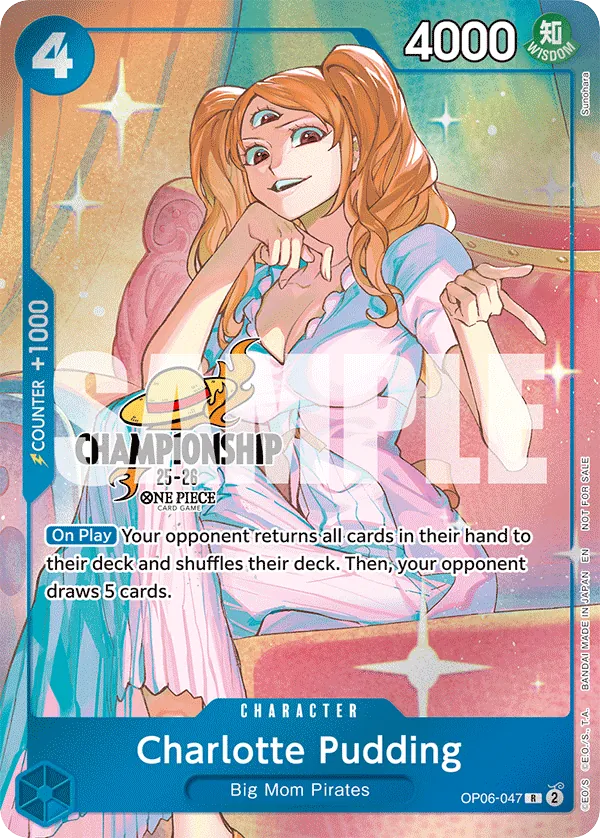 Charlotte Pudding OP06-047 Championship Stamp card, Wings of the Captain